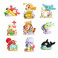 Kompatibel mit Unterwasserwelt Kleiner Krabbe Meeresbewohner Baustein-Set Lehrreiches Plastik-ABS Montage-Spielzeug für 14+