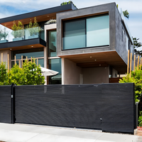 Décorations de pointe pour clôture à piquets en alliage d'aluminium sur mesure, écologiques, finition grain de bois noir et blanc, pour la cour avant de la maison et l'allée.