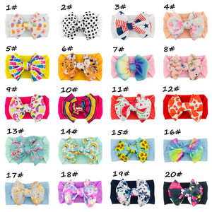 Cute Elastic <strong>Baby</strong> Bow <strong>Headband</strong> Soft Colorful Fabric <strong>Headband</strong> Sweet Floral <strong>Print</strong> <strong>Headbands</strong> for <strong>Babies</strong> - Product Image 2