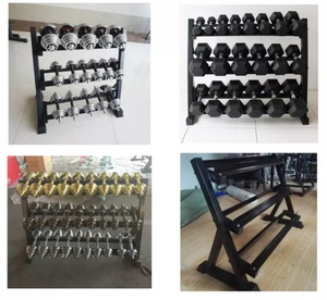 Support à haltères DINUO à 3 niveaux, structure en acier épaissi, capacité de charge solide, stocke en toute sécurité divers haltères de <span class=keywords><strong>fitness</strong></span> - Product Image 3