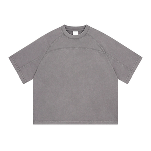 T-shirt Rétro Noir Boxy 285G pour Hommes – Vente en Gros, Personnalisable, 100% Coton, Impression de Marque, T-shirt Oversize Simple et Lourd en Coton Lavé - Product Image 2
