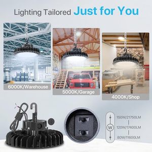 High Bay <b>Lights</b> 100W-400W IP65 Commercial Warehouse Workshop Factory Lighting 0-10V Dimmable <b>Sensor</b> Control 5-Year Warranty - Product Image 3