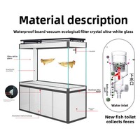 Nouvel aquarium autoportant en verre ultra-blanc pour poissons-dragon avec filtre inférieur et écran de séparation, modèle 2026, accessoires pour aquarium