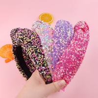 Serre-têtes torsadés scintillants YT avec sequins, bandeaux en tissu duveteux à paillettes, accessoires capillaires colorés pour fêtes pour femmes et filles