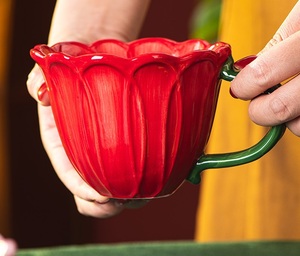 <span class=keywords><strong>Tazza</strong></span> di lusso in ceramica scolpita floreale <span class=keywords><strong>da</strong></span> 500ml-elegante <span class=keywords><strong>tazza</strong></span> a forma di fiore per tè, caffè e decorazioni per la casa - Product Image 4