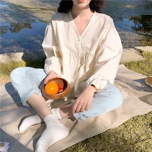 <span class=keywords><strong>Camicia</strong></span> Estiva da Donna in Cotone Traspirante con <span class=keywords><strong>Maniche</strong></span> <span class=keywords><strong>a</strong></span> <span class=keywords><strong>Palloncino</strong></span> Lunghe e Bottoni ODM - Product Image 4