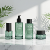Desain Baru Ramah Lingkungan Dapat Disesuaikan 15ml 50ml Botol Pompa Tetes Minyak Esensial Kaca Silinder Bening Dasar Tebal Serum Lotion