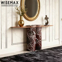 WISEMAX FURNITURE Meubles modernes pour la maison et l'hôtel, table de console pour le salon, table de console ovale en marbre de luxe italien