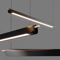 Suspension longue triangulaire design simple italien cuisine îlot plafond LED lustre pour table à manger bar salon