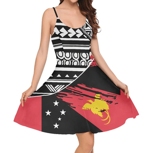 Premium Papua Nueva Guinea Logo Impresión Verano Slip A-line Vestidos casuales Envío <span class=keywords><strong>de</strong></span> <span class=keywords><strong>la</strong></span> gota Sin mangas Tallas grandes Vestidos <span class=keywords><strong>de</strong></span> mujer - Product Image 2