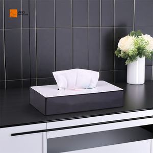 욕실 액세서리 및 호텔 사용을위한 자석 커버 블랙 맞춤형 컨테이너 도매 편안한 수지 티슈 홀더 - Product Image 1