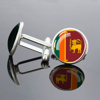 Boutons de manchette décoratifs en métal avec drapeau de la Syrie imprimé sur verre bombé, bijou fantaisie, cadeau
