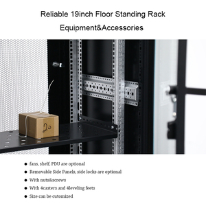42U 600x800 dữ liệu tủ với cửa kính thép Mạng Máy chủ Rack tầng thường vụ cho mạng và trung tâm dữ liệu trong kho - Product Image 4
