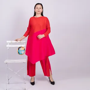 Плиссированная одежда Tianbao Miyake, Модный комплект из узких полосатых брюк с принтом, Прямая продажа с фабрики, женская одежда большого размера