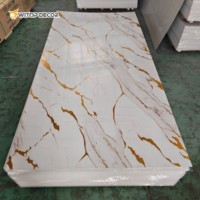 Panel de pared de PVC de lujo, hoja de mármol de patrón rico para cocina interior/baño/sala de estar, estilo de diseño moderno, función impermeable