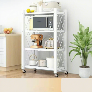 Étagère de rangement pliable et mobile à plusieurs niveaux, sur pieds, <span class=keywords><strong>pour</strong></span> ustensiles de <span class=keywords><strong>cuisine</strong></span> et articles divers - Product Image 3