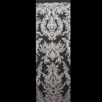 Tissu de dentelle de paillettes lourdes de mode personnalisé en usine tissu de dentelle de mariage haut de gamme