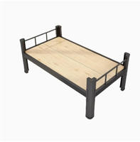 Lit simple en métal portable et durable - Noir - Conception détachable - Design moderne - Pour les dortoirs scolaires, les appartements, les chantiers de construction