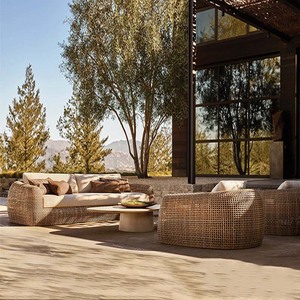 Ensemble de canapés de jardin de luxe en métal durable avec cordage pour terrasse, salle à manger, bord de piscine, hôtels, restaurants, plages - Product Image 1