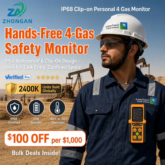 Industrial Explosive Poisonous Confined Space H2S Hydrogen Sulfide 4 in 1 Multigas Gas Detector Price
