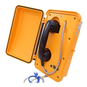 Téléphone promotionnel à deux lignes de qualité supérieure, résistant aux intempéries, noir, OEM KNTECH, combiné KNSP-03 - Product Image 4