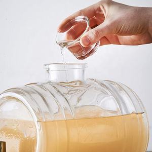 Dispensador de licor de barril, dosificador de bebidas de vidrio, 3,5 <span class=keywords><strong>L</strong></span>, transparente, con Base de madera - Product Image 6