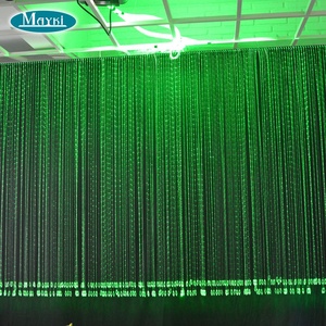 Rideau lumineux à <span class=keywords><strong>fibre</strong></span> <span class=keywords><strong>optique</strong></span> en cascade de 6 couleurs avec câbles latéraux à fibres optiques scintillants et projecteur lumineux - Product Image 3