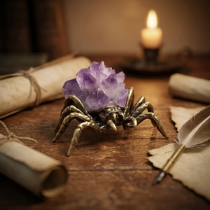 Ornement Araignée en Cristal Naturel en Gros : Améthyste, Quartz Rose, <span class=keywords><strong>Fluorite</strong></span> – Décoration de Guérison en Cristal pour Halloween et la Maison - Product Image 3