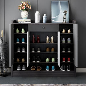 غرفة معيشة عصرية على الطراز الأوروبي بالأبيض والأسود مجموعة رمادية سعة كبيرة متعددة الطبقات تخزين بالألوان - Product Image 3