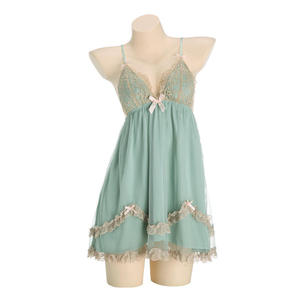 Nuovo Completo Pigiama <span class=keywords><strong>da</strong></span> Donna Taglie Forti in Pizzo e Rete, Camicia <span class=keywords><strong>da</strong></span> Notte e Vestaglia Sexy, Morbido e Confortevole Abbigliamento <span class=keywords><strong>da</strong></span> Casa per Donna - Product Image 5