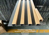 Panel de Pared Ranurado WPC con Aspecto de Madera de 168x23 mm, Panel de PVC Encastrable, Impermeable y Resistente al Fuego para Decoración Interior de Sala de Estar y Dormitorio