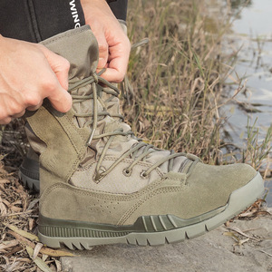 <span class=keywords><strong>Bottes</strong></span> tactiques pour hommes, style désert, hautes, pour la randonnée en plein air, le trekking, l'entraînement, le camping, l'escalade, le travail, durables et respirantes - Product Image 1