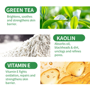 Masque facial vert en stick pour peaux sujettes à l'acné, stick d'<span class=keywords><strong>argile</strong></span> nettoyant les pores et contrôlant le sébum, soin naturel végétalien par GREENLEM - Product Image 3