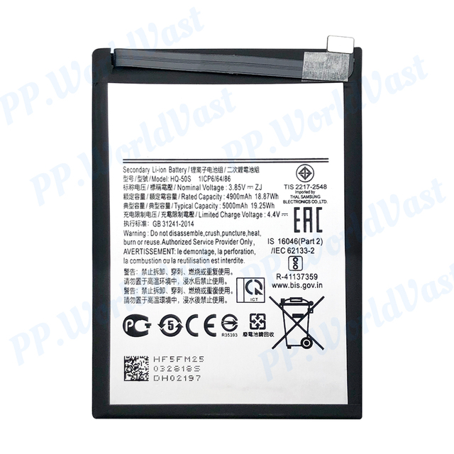 18 Month Warranty Original Mobile Phone Battery for Samsung Galaxy A02S Smartphone Replacement Battery 5000mAh HQ-50S