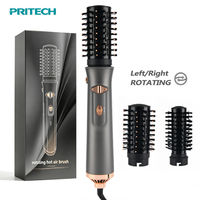 Cepillo Secador de Pelo Giratorio de 1200W y 3 Velocidades, Cepillo de Aire Caliente con Barril Giratorio de Cerámica, Estilizador de Cabello para Rizar y Alisar en Casa