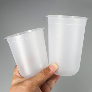 Gobelet en plastique PP transparent en forme de U avec logo personnalisé pour mariage, idéal pour boissons chaudes et froides, café glacé, jus de citron, <span class=keywords><strong>bubble</strong></span> <span class=keywords><strong>tea</strong></span> - Product Image 2