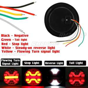 Luz Trasera LED Redonda de 5 Pulgadas para Camión, 4 en 1, Dinámica, con Señal de Giro, Reversa, Freno y Parada, para Auto, Remolque, Camión, RV, Autobús - Product Image 2