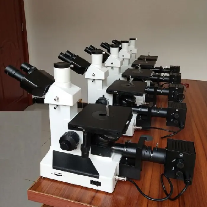 4XC Steel Alloy Trinocular Invert Metallographic Microscope With Scanning Electronic Eyepiece