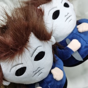 Halloween hoảng loạn Michael myers đồ chơi sang trọng dép kẻ giết người hàng loạt nhồi bông búp bê giày phim hoạt hình kinh dị Anime với một con dao bí ngô - Product Image 5
