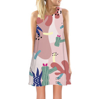 Robes d'été personnalisées sur commande, taille haute, ourlet cintré, légères, décontractées, à imprimé floral pour femmes