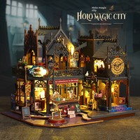 Kit de maison de poupée en bois 3D à assembler soi-même à l'échelle 1:64, forêt enchantée, villa, château, modèle miniature, puzzle, jouet d'assemblage pour enfants et adultes, cadeau