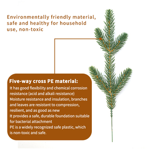 Pure PE Artificial Christmas <b>Tree</b> <b>with</b> Warm White LED <b>Lights</b> Eco-Friendly Decoration (Excluding Fence) - Product Image 5