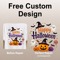 Transferts DTF Halloween Vintage Tendance, Autocollants Thermocollants Doux au Toucher Prêts à Presser, Couleurs HD Lavables pour Sweat-shirts