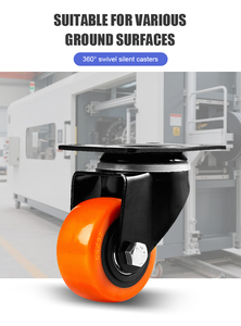 4 5 Inch Orange Caster Wheel Trolley Wheel Rueda Swivel <strong>Castor</strong> with Lock <strong>for</strong> <strong>Furniture</strong> - Product Image 3