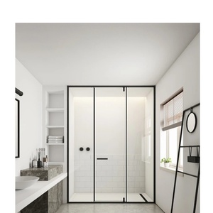 Nhôm không khung trượt gấp Patio cửa kính rèm ngăn xếp ban công phân vùng gấp cửa toàn cảnh accordion hai cánh cửa - Product Image 1