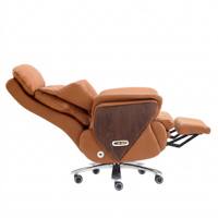 Chaise de bureau exécutive ergonomique contemporaine en cuir écologique avec hauteur réglable, massage et fonction pivotante