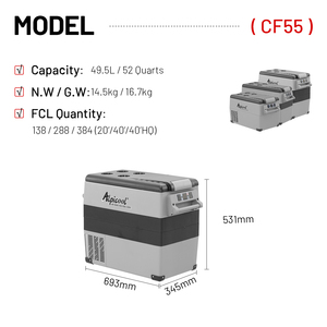 Alpicool Cf55 12V Motorhome Máy Nén Di Động Nhanh Chóng Làm Mát Bền Bán Buôn Mini Tủ Lạnh Tủ Đông - Product Image 2