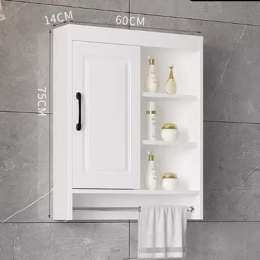 Gabinete de Medicina de PVC blanco impermeable 100%, unidades de gabinete de espejo de baño baratas montadas en la pared