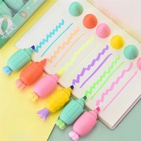 MQCOLOR – Marqueur Fluorescent Carotte 6 Couleurs, Stylo Marqueur Artistique à Pointe Large en Plastique, Couleurs Douces, pour Coloration et Surlignage, Emballage en Lot