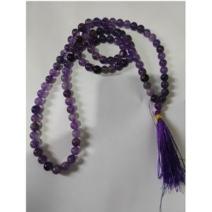 Collar de cuentas de amatista Japamala de excelente calidad para la atención plena, alivio del estrés y crecimiento espiritual disponible al mejor precio. - Product Image 1